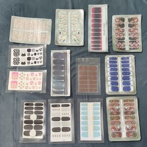 Large Lot of Nail Wraps, Various Brands - Multi-Design Nail Wraps and Stickers